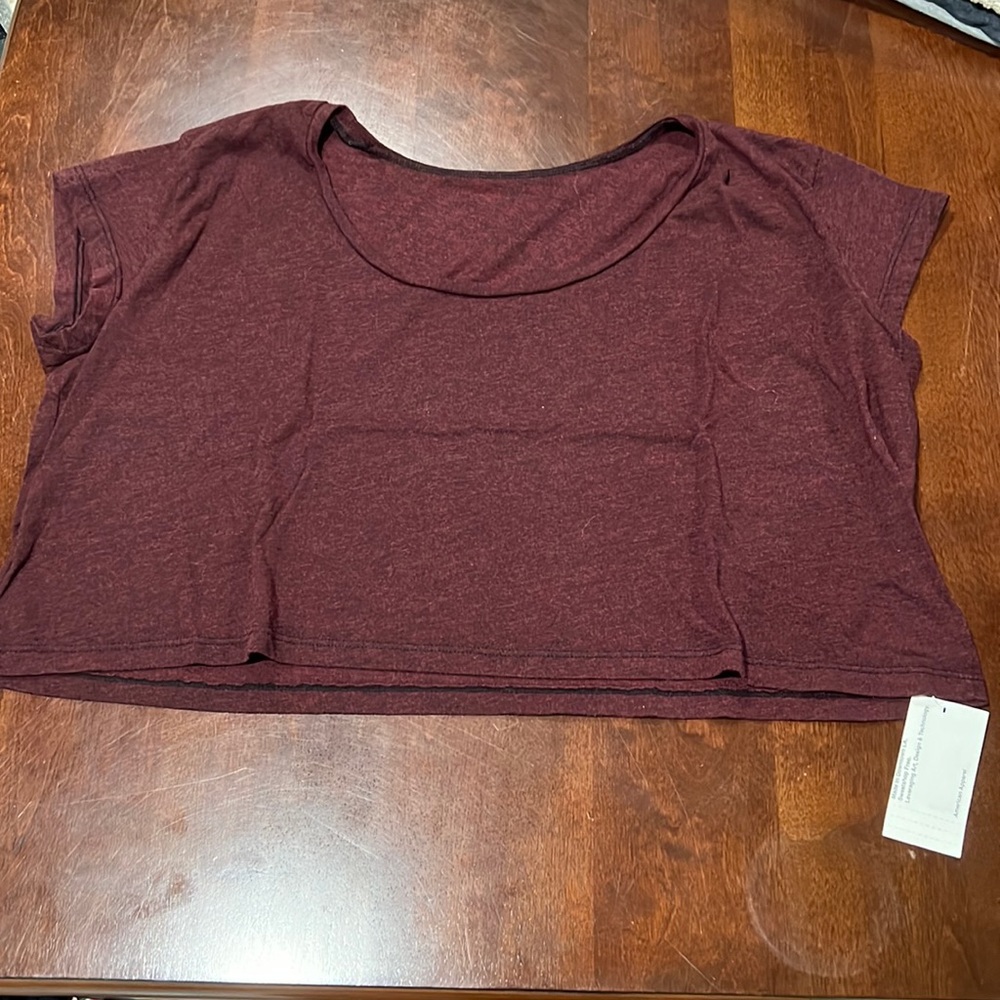 American Apparel Maroon Crop Tee Shirt One Size